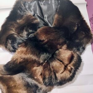 dennis basso Brown and Black Fur Wrap